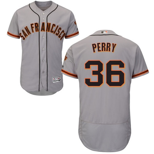 Giants #36 Gaylord Perry Grey Flexbase Authentic Collection Road Stitched MLB Jersey